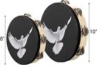 Set Of 2 Tambourine 10 And 8 Dove Church Tambourine With Double Row Jingle W