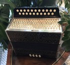Vintage  1940s  Hohner Vienna Pokerwork Ha-2815  rare Ad  Diatonic Accordion