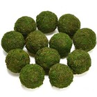 Byher Natural Green Moss Decorative Ball handmade  3 5 -set Of 6  