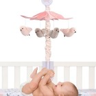 Lambs   Ivy Petals Pink gray Birds Musical Baby Crib Mobile Soother Toy