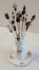 Vintage Hatpin Lot 13 Artistic beautiful Designed Beaded metal Hatpins   Holder