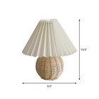 Table Lamp Fabric Shade Desk Lamp Bedroom Mini Night Light With Rattan Ball Base