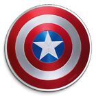 Fiji 2021 2  Marvel Captain America Shield 1 Oz Pure Silver Coin