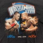 Wrestle Mania Xxviii Mens Wwe Authentic Graphic Shirt Black John Cena The Rock M