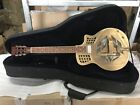Cutway Tricone Blue Slide Electric Resonator Guitar With Pickup