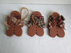 Lot Of 3 - 4  Wood Gingerbread Man Handmade Christmas Ornaments  Vintage Lot  s3