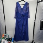 May Queen Dress Size 3xl Royal Blue Lace Beaded Maxi Mother Of Bride Formal Gown