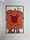 Vintage Lion Large Art Print Mid Century Modern Style Children   s Room Nursery