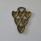 Brass Horse Medallion Vintage English 6 Hearts Harness