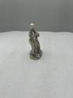 Pewter Wizard Figurine Crystal Ball Staff Sorcerer Mage Book Fantasy