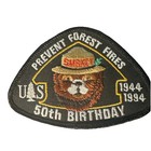 Vtg Smokey The Bear 50th Birthday Triangle Round Patches Prevent Fire