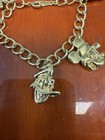 Vintage Disney Charm Bracelet Gold Tone Mickey Minnie Donald Pluto Goofy 6 5 