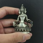 6 5cmvintage White Copper Silver-plated Vajrasattva Buddha Statue tibet Buddhist
