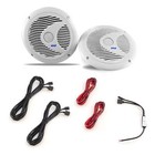 2  Pyle Waterproof 150 Watt Marine Led  Speakers  White 6 5 Inch    Plmr6lew