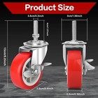 3 Inch Caster Wheels Threaded Stem Casters Set Of 4 Heavy Duty Swivel Wheel New 