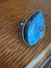 Vintage Native American Navajo Turquoise Sterling Silver Ring 6-gram Size 5 25