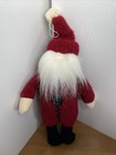 Woof And Poof Santa Plush Vintage Ornament Shelf Sitter 2000 Button Folk Art