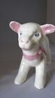Lamb Shape Figurine Planter Japan White Pink Bow Vintage Baby 8 Tall 9 1 2 Wide
