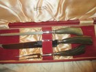 Lewis Rose   Co Ltd Sheffield  England  Buffalo Horn Cutlery Carving Set 3pc