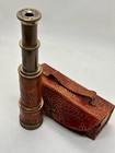 Antique Brass Telescope Marine Nautical Leather Pirate Spyglass Vintage Scope