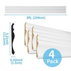 Art3d Mdf White Crown Molding Trim - 4 Pack For Ceiling Decor