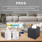 Pu Leather Tissue Box Cover Square upgrade Large Size Napkin Holder Pumping Pape
