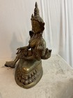 Tibetan Antique Bronze Bodhisattva Statue 15    Tall 12 Lbs  Korean War Era Japan