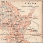 Perugia   Map Original City Plan  1913 Italy Umbria