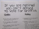 1972 Frank Kelley For Us Senate Michigan Flyer Vs Robert Griffin