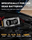 Portable Car Battery Jump Starter With Air Compressor  Vanxipow 4500a 150psi    