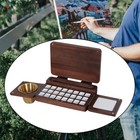 Watercolor Paint Box Wooden Paint Tray Travel Portable Painters Crafting