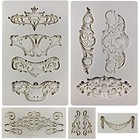 Crown Baroque Style Ornament Silicone Molds 5 Crown And Scrollworks 5-tray