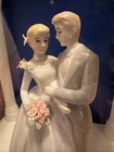 Vintage Wilton Caring Embrace Wedding Cake Topper Bride   Groom Display Box New
