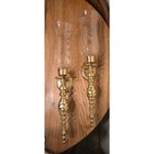 Impressive Lacquered India Brass Hurricane Wall Sconces W Shades
