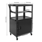 Steel Large Av Cart With Extra Storage Adjustable Height Cart W  Locking Cabinet