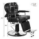 Black Reclining All Purpose Heavy Duty Barber Chair Hydraulic Salon Spa Beauty 