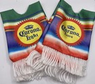Corona Extra Light Beer Bottle Serapes Fabric Poncho Koozie Cinco De Mayo Rare