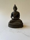 Antique Brass Bronze Buddha Statue Seated Meditation Buddhist Sculpture