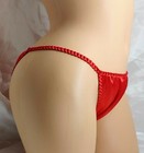 Red Satin String Bikini Panties  Classic Style For Women And Men 