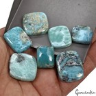 Natural Blue Larimar Loose Gemstones Lot 180 Ct 7 Pc Untreated Cushion Cab