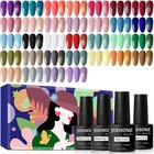 36 Pcs Gel Nail Polish Set-32 Colors Gel Polish Kit Base Coat Glossy Matte An   