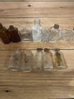 Lot 19 Assorted Antique Vintage Glass Collectible Bottles Jars R r Amber Clear
