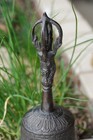 Vtg Tibetan Bronze Brass Vajra 8  Bell Ritual Chime Buddhist Altar Meditation