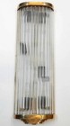 Antique Old Vintage Art Deco Brass   Glass Rod Ship Light Wall Sconces Lamp