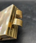 Vintage Mother Of Pearl And Brass Powder Compact With Lipstick Holder