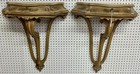 Antique Pair Carved Hand Painted Country French Wall Consoles Louis Xv C1890