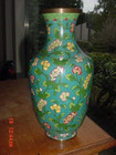Large Old Chinese Cloisonne Enamel Vase With A Tiny Repair