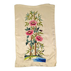 Rare Htf Vintage Paragon Needlecraft Crewel Pink Flowers By Lake 12x18 Unframed