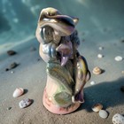 Vintage Iridescent Ceramic Dolphin Starfish Figurine Ocean Sea Life Decor 5 