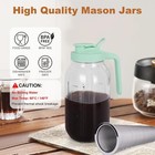 64oz Cold Brew Coffee Maker  Mason Jar Pitcher W filter  Handle Lid  Glass